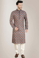 Blue Rayon Cotton Kurta Pajama