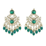 Gold Plated Kundan And Pearl Chandbali Earrings For Womens