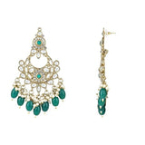 Gold Plated Kundan And Pearl Chandbali Earrings For Womens