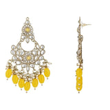 Gold Plated Kundan And Pearl Chandbali Earrings For Womens