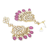 Gold Plated Kundan And Pearl Chandbali Earrings For Womens