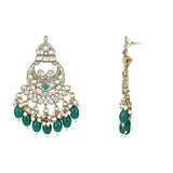 Gold Plated Kundan And Pearl Chandbali Earrings For Womens