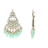 Gold Plated Kundan And Pearl Chandbali Earrings For Womens