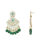 Gold Plated Traditional Kundan Pearl Chandbali Earrings For Womens And Girls