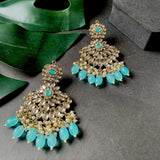 Gold Plated Traditional Kundan Pearl Chandbali Earrings For Womens And Girls