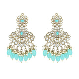 Gold Plated Traditional Kundan Pearl Chandbali Earrings For Womens And Girls