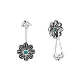 Silver Oxidised Ear Cuff Bugadi Earring Floral Earcuffs Clip On Earrings Non Pierced Earrings For Womens And Girls