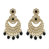 Gold Plated Kundan And Pearl Chandbali Earrings For Womens