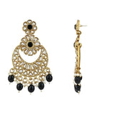 Gold Plated Kundan And Pearl Chandbali Earrings For Womens