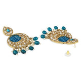 Gold Plated Kundan And Pearl Chandbali Earrings For Womens