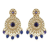 Gold Plated Kundan And Pearl Chandbali Earrings For Womens