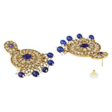 Gold Plated Kundan And Pearl Chandbali Earrings For Womens