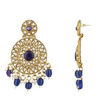 Gold Plated Kundan And Pearl Chandbali Earrings For Womens