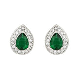 Stylish Latest Fashion Silver Plated Cz American Diamond Stud Earrings For Womens And Girls