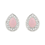 Stylish Latest Fashion Silver Plated Cz American Diamond Stud Earrings For Womens And Girls