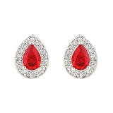 Stylish Latest Fashion Silver Plated Cz American Diamond Stud Earrings For Womens And Girls