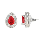 Stylish Latest Fashion Silver Plated Cz American Diamond Stud Earrings For Womens And Girls