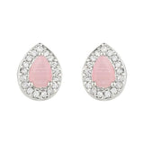 Stylish Latest Fashionable Design Cz American Diamond Oval Shape Stud Earrings For Womens And Girls