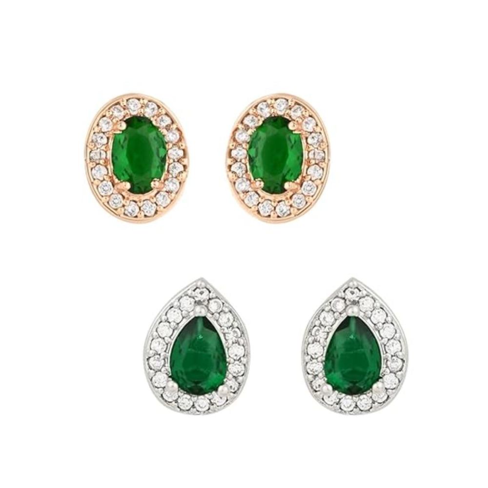 Stylish Latest Fashionable Design Cz American Diamond Stud Earrings For Womens And Girls