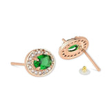 Stylish Latest Fashion Rose Gold Plated Cz American Diamond Oval Shape Stud Earrings For Womens And Girls