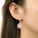 Stylish Latest Fashion Rose Gold Plated Dangle Hoop Earrings For Womens And Girls