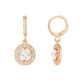 Stylish Latest Fashion Rose Gold Plated Dangle Hoop Earrings For Womens And Girls