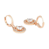 Stylish Latest Fashion Rose Gold Plated Dangle Hoop Earrings For Womens And Girls