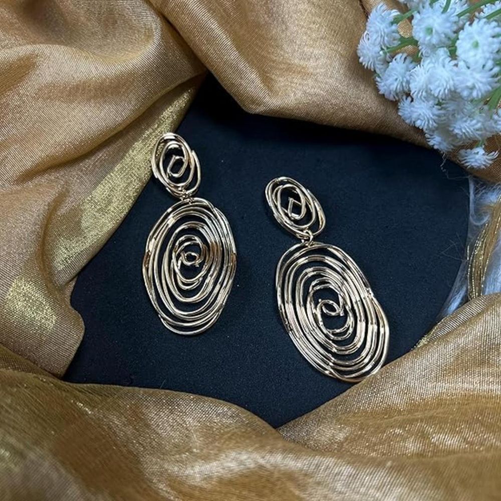 Gold Plated Trendy Chunky Dangle Earrings For Womens