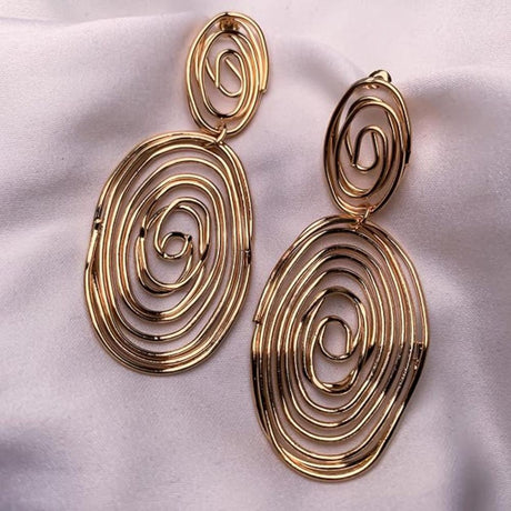 Gold Plated Trendy Chunky Dangle Earrings For Womens