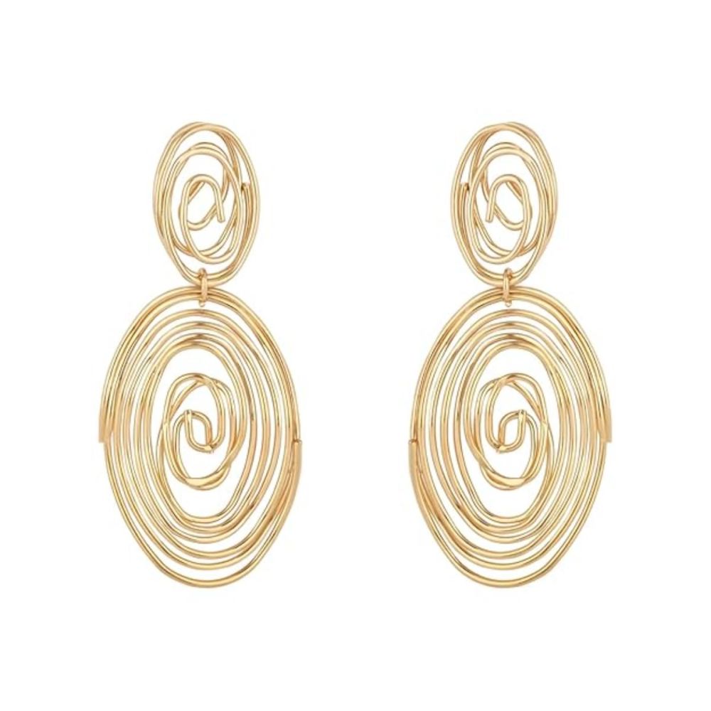 Gold Plated Trendy Chunky Dangle Earrings For Womens