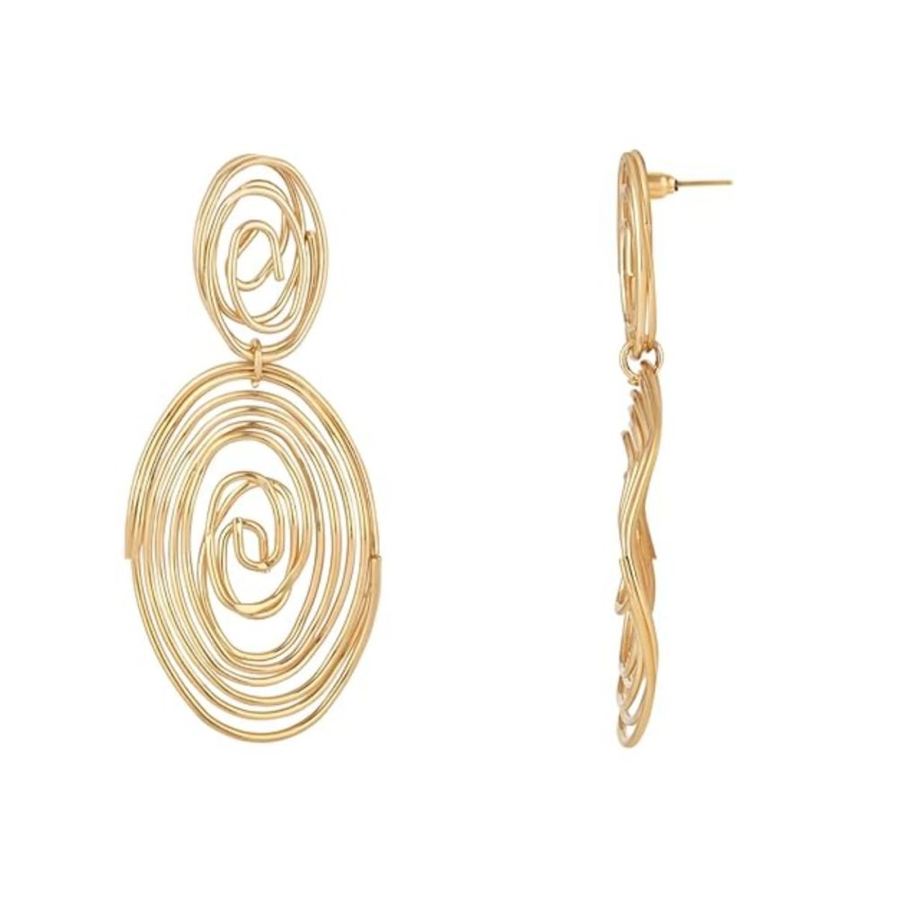 Gold Plated Trendy Chunky Dangle Earrings For Womens