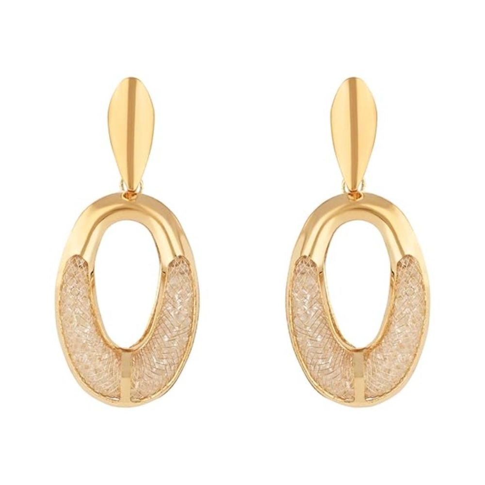 Latest Trendy Stylish Gold Plated Geometric Twist Chunky Stud Earrings For Womens