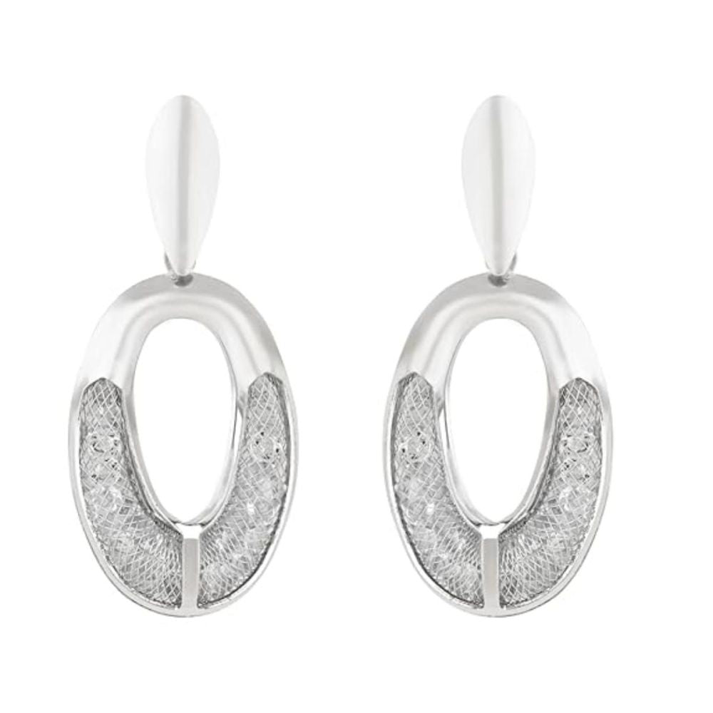 Latest Fashion Stylish Silver Plated Lightweight Classic Chunky Hoops Earrings For Womens