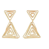 Latest Stylish Gold Plated Trendy Triangle Shape Chunky Dangle Earrings For Womens