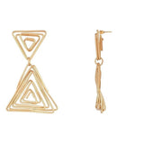 Latest Stylish Gold Plated Trendy Triangle Shape Chunky Dangle Earrings For Womens