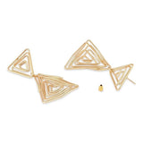 Latest Stylish Gold Plated Trendy Triangle Shape Chunky Dangle Earrings For Womens