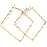 Gold Plated Square Shaped Earrings For Womens