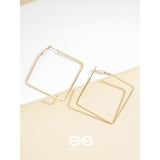 Gold Plated Square Shaped Earrings For Womens