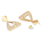 Latest Fashion Stylish Gold Plated Trendy Triangle Shape Chunky Dangle Earrings For Womens