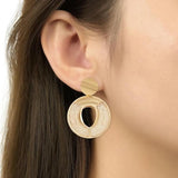 Latest Fashion Stylish Gold Plated Round Shape Chunky Dangle Earrings For Womens