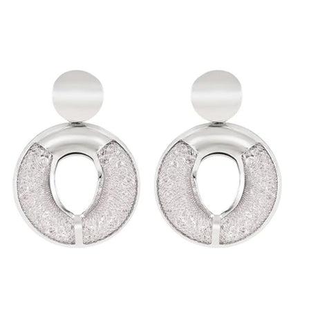 Latest Fashion Stylish Silver Plated Round Shape Chunky Dangle Earrings For Womens