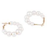 Womens Latest Stylish Gold Plated Lightweight Round Pearl Chunky Earrings