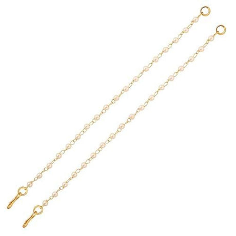 Gold Plated Traditional Pearl Hair Chain And Earchain Accessories With Hook For Womens