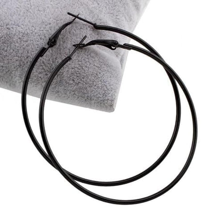 Black Plated Stylish Latest Fashion Hoop Earrings For Womens