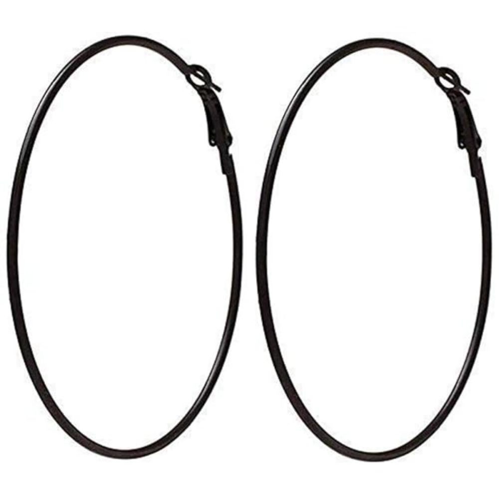 Black Plated Stylish Latest Fashion Hoop Earrings For Womens