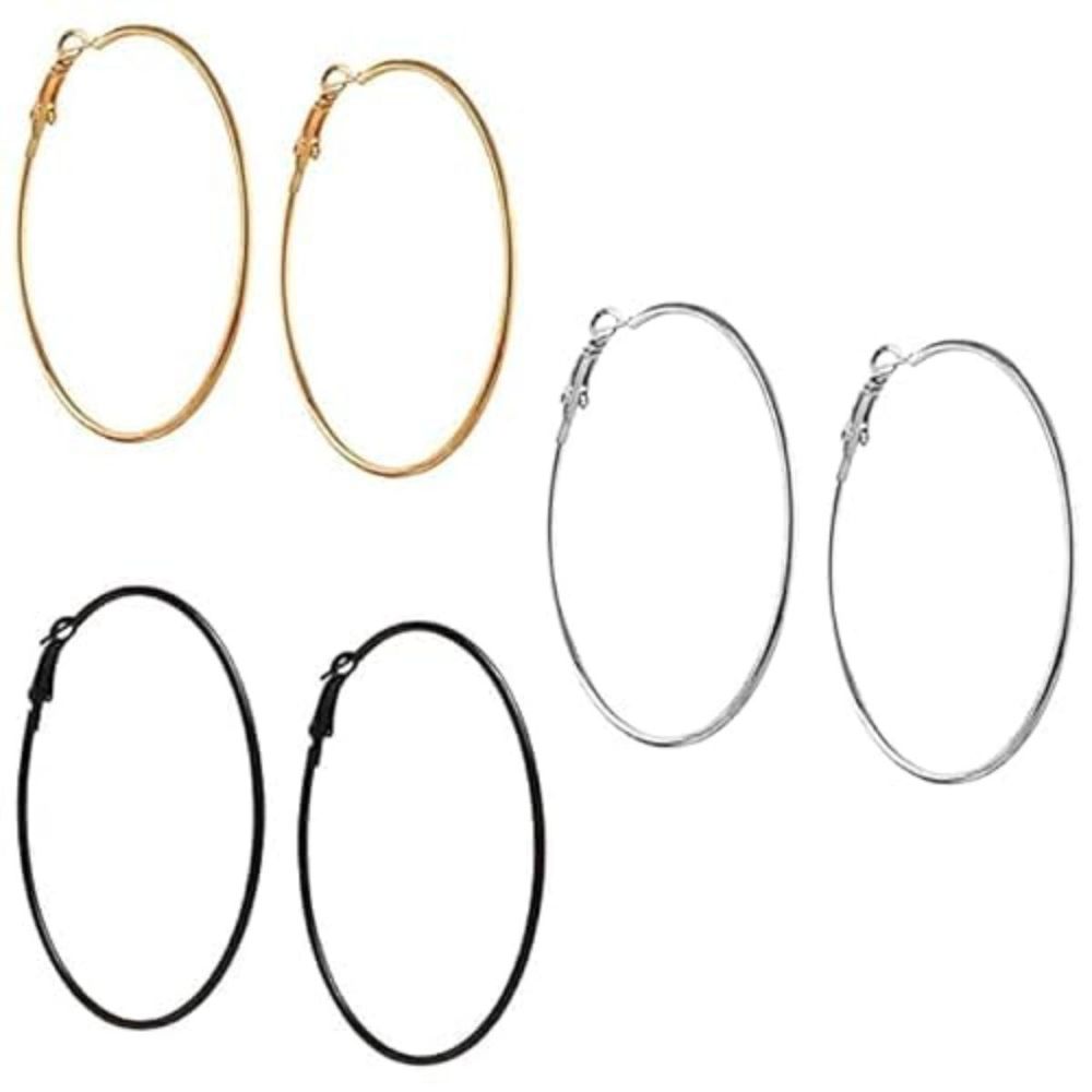 Combo Of 3 Stylish Latest Fashion Hoop Earrings For Womens