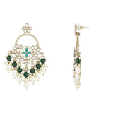 Gold Plated Kundan And Pearl Chandbali Earrings For Womens