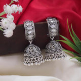 Ethnic Silver Oxidised Afghani Style Trending Jhumka Earrings For Womens