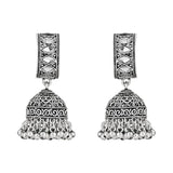 Ethnic Silver Oxidised Afghani Style Trending Jhumka Earrings For Womens