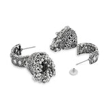 Ethnic Silver Oxidised Afghani Style Trending Jhumka Earrings For Womens